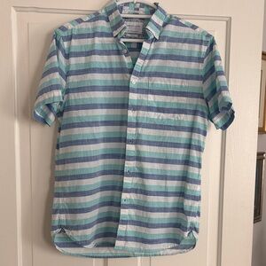 Denim & Flower Men's Casual Striped Shirt -‎ Blue and White